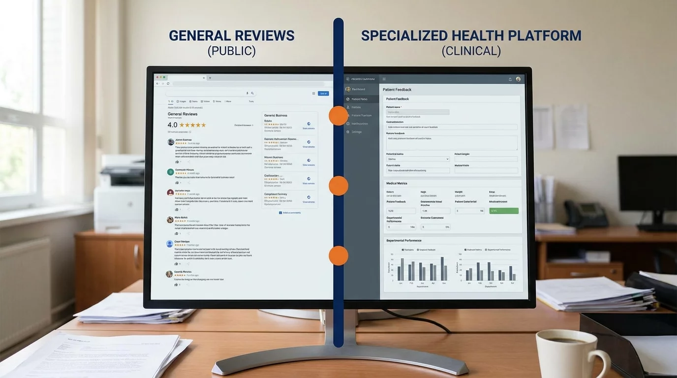 Comparaison visuelle interface Google avis et plateforme specialisee